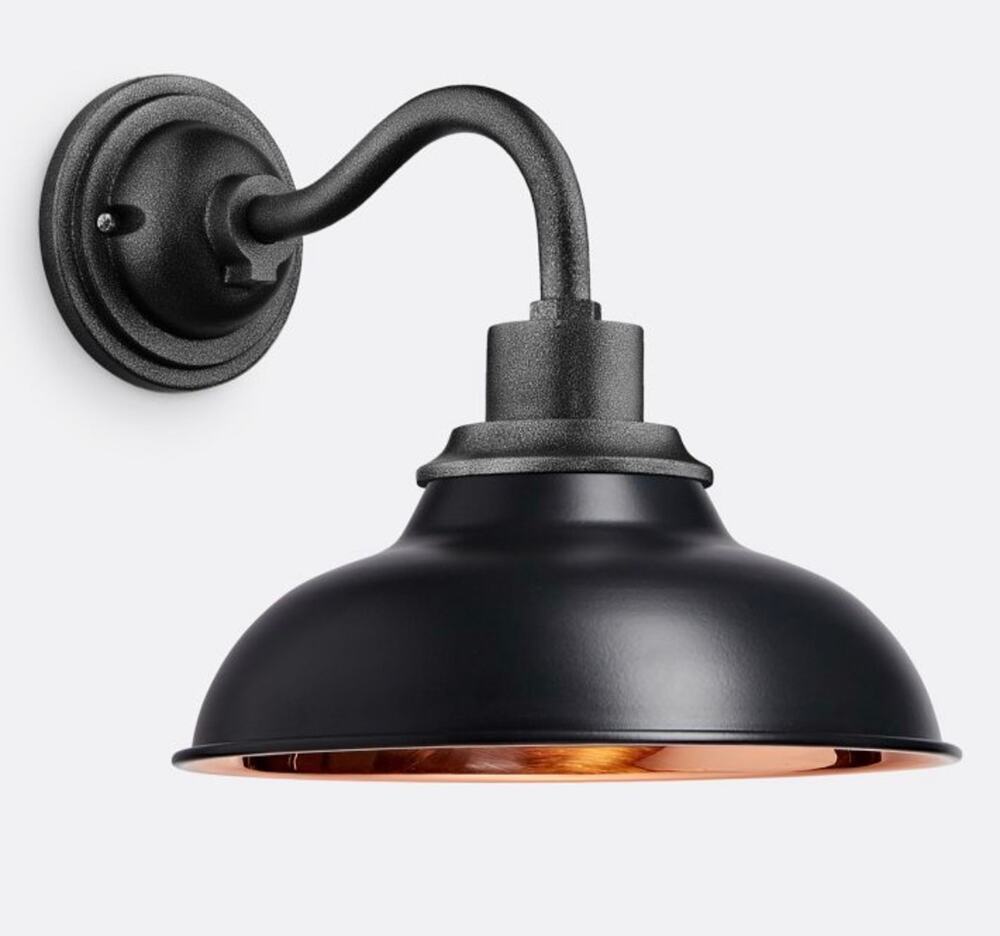 Rejuvenation Carson 12" Gooseneck Indoor Outdoor Wall Sconce matte black copper